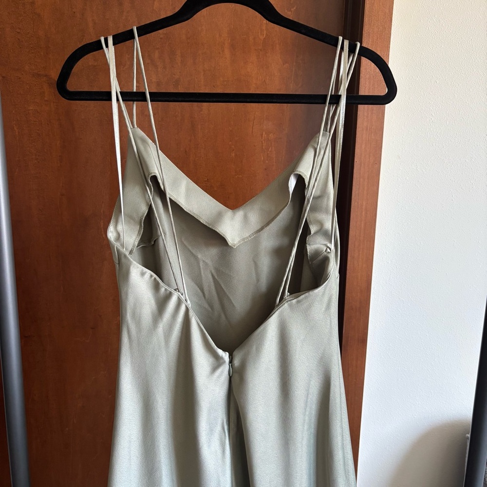 NWT BHLDN Anthropologie Elegant sage Slip Dress sz 10 - Picture 5 of 7